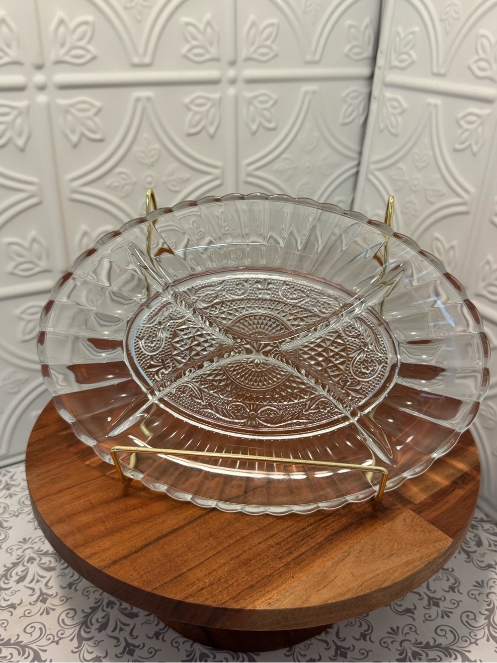 Clear Glass Divided Serving Dish - Elegant Home Dining